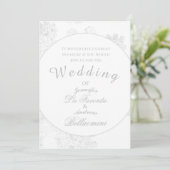 Simple White Winter Floral Wedding Invite Kaart (Staand voorkant)