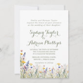 Simple Widlflower Formal Wedding Invitation (Devant)