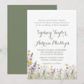 Simple Widlflower Formal Wedding Invitation (Devant / Derrière)