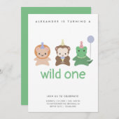 Simple Wild One First Birthday Party Invitation (Devant / Derrière)