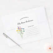 Simple Wildflower Baby shower Bookplate sticker (Envelop)