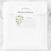 Simple Wildflower Baby shower Bookplate sticker (Tas)