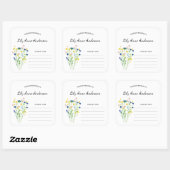 Simple Wildflower Baby shower Bookplate sticker (Vel)