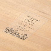 Simple Wildflower Boho Wedding Modern Acryl Uitnodigingen (Laagn)