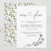Simple Wildflower | Faire-part de mariage reporté (Devant / Derrière)