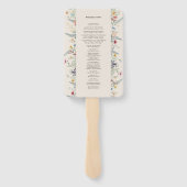 Simple Wildflower Fern beige Wedding Programme Handwaaier (Achterkant)