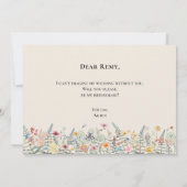 Simple Wildflower Fern Bridesmaid proposal Kaart (Achterkant)