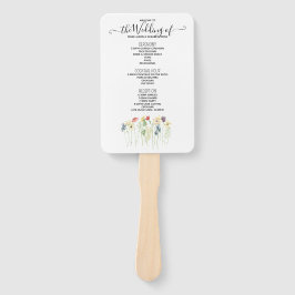 Simple Wildflower Wedding Program Hand Fan Handwaaier
