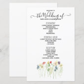 Simple Wildflower Wedding Programme (Voorkant / Achterkant)