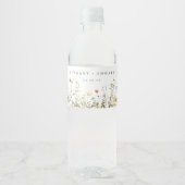 Simple Wildflower Wedding Waterfles Etiket (Voorkant)