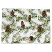 Simple Winter Fir Cone Waterverf Groot Cadeauzakje (Achterkant)