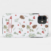 Simple Winter Pine Berry Botanical Name Pattern Case-Mate iPhone Case (Achterkant (horizontaal))