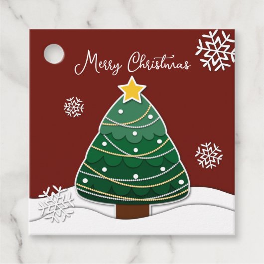 Simple Winter Snowflakes kerstfeestcadeau Bedankjes Labels (Voorkant)