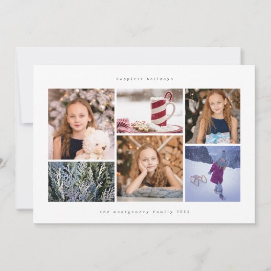 Simple Wintry Snowflake Joyeux Carte photo de vaca (Devant)