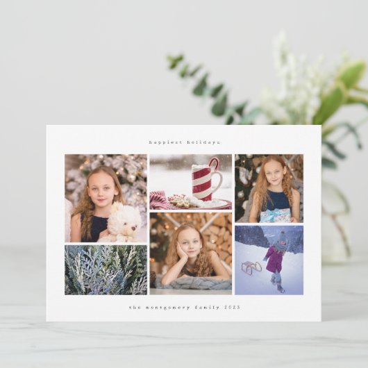 Simple Wintry Snowflake Joyeux Carte photo de vaca (Debout devant)