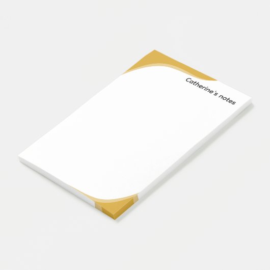 Simple yellow & black waves customizable post-it® notes (Schuin)