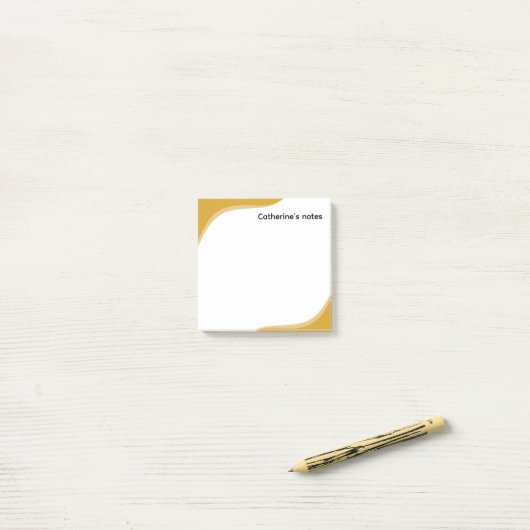 Simple yellow & black waves customizable post-it® notes (Op bureau)