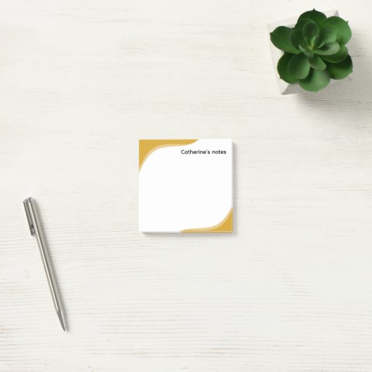 Simple yellow & black waves customizable post-it® notes (Kantoor)