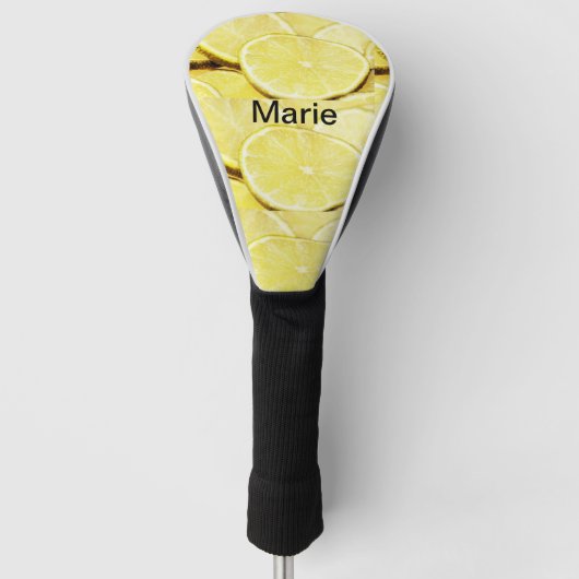 Simple yellow green lemon add name minimum custom golfheadcover (Voorkant)