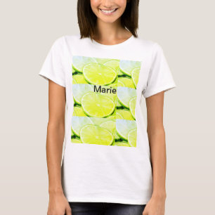 Simple yellow green lemon add name minimum custom t-shirt