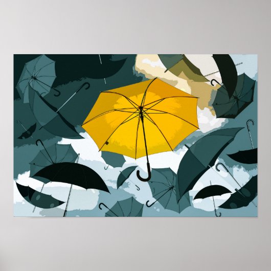 Simple Yellow Umbrella Artwork | POSTER (Voorkant)