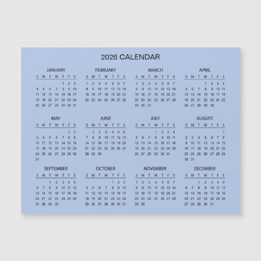 Simple Yet Elegant 2026 Calendar | Magnet (Devant)