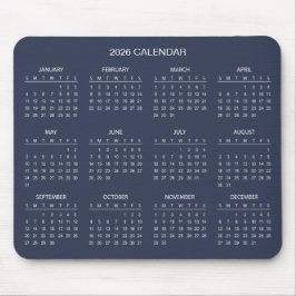 Simple Yet Elegant 2026 Calendar | Mousepad Muismat