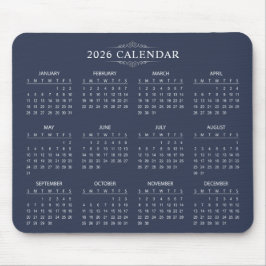 Simple Yet Elegant 2026 Calendar | Mousepad Muismat