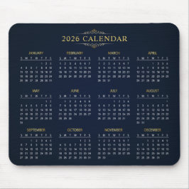 Simple Yet Elegant 2026 Calendar | Mousepad Muismat