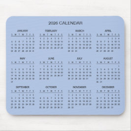 Simple Yet Elegant 2026 Calendar | Mousepad Muismat