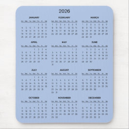 Simple Yet Elegant 2026 Calendar | Mousepad Muismat