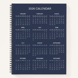 Simple Yet Elegant 2026 Calendar |  Notitieboek