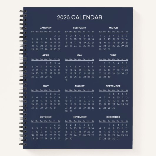 Simple Yet Elegant 2026 Calendar |  Notitieboek (Voorkant)