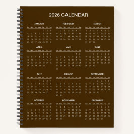 Simple Yet Elegant 2026 Calendar |  Notitieboek