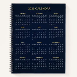 Simple Yet Elegant 2026 Calendar |  Notitieboek