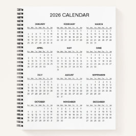 Simple Yet Elegant 2026 Calendar |  Notitieboek