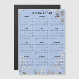 Simple Yet Elegant Floral 2026 Calendar | Magnet
