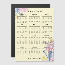 Simple Yet Elegant Floral 2026 Calendar | Magnet