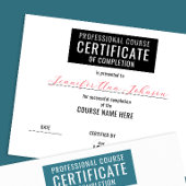 Simple Zwart Wit Certificaat van voltooiing Award