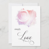 "SIMPLEMENT AIMER Pastel Rose Floral Invitation (Devant)