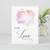 "SIMPLEMENT AIMER Pastel Rose Floral Invitation (Debout devant)