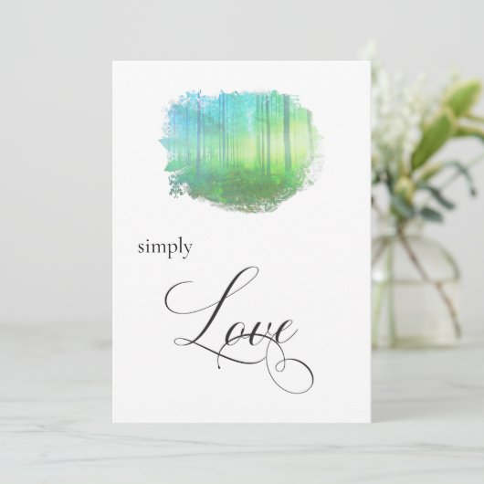 "SIMPLEMENT AIMER Rustic Forest Woods Invitation (Debout devant)