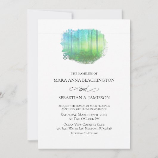 "SIMPLEMENT AIMER Rustic Forest Woods Invitation (Dos)