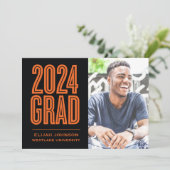 SIMPLEMENT BOLD 2024 GRAD PHOTO GRAD INVITATION (Debout devant)