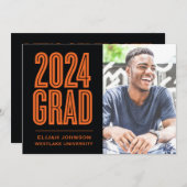 SIMPLEMENT BOLD 2024 GRAD PHOTO GRAD INVITATION (Devant / Derrière)