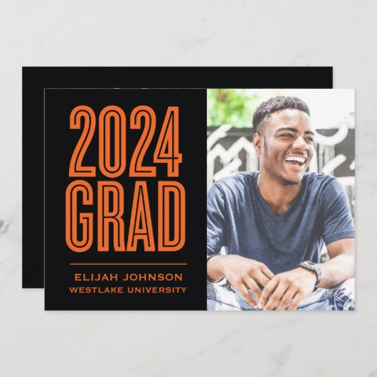 SIMPLEMENT BOLD 2024 GRAD PHOTO GRAD INVITATION (Devant / Derrière)