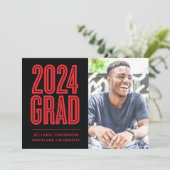 SIMPLEMENT BOLD 2024 GRAD PHOTO GRAD INVITATION (Debout devant)