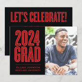 SIMPLEMENT BOLD 2024 GRAD PHOTO GRAD INVITATION (Devant / Derrière)