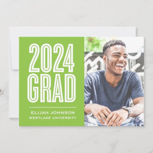 SIMPLEMENT BOLD 2024 GRAD PHOTO GRAD INVITATION (Devant)