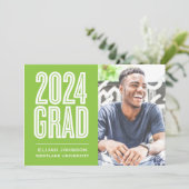 SIMPLEMENT BOLD 2024 GRAD PHOTO GRAD INVITATION (Debout devant)
